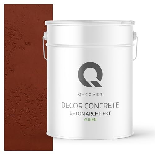 Q-COVER Beton Architekt 15 kg Vecchio mattone | intonaco decorativo effetto cemento per esterni | pronto all’uso | resa ca. 10 m² | ampia scelta colori