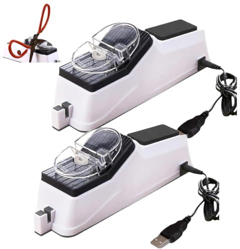ZXSFDFNE Electric knife sharpener, USB rechargeable electric knife sharpener, professional double-sided knife sharpener, multi-function double-sided portable knife sharpener