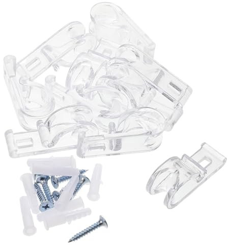 Happyyami 20piezas Ganchos De Cortina De Transparente para Cortinas Clips De Cadena para Persianas y Romanas Instalación Rápida y Segura