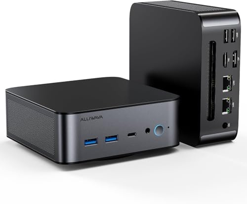 H90 Mini PC Intel Core i7-11390H 32GB DDR4 512GB NVMe SSD, bis zu 5.0 GHz,HDMI/DP/USB-C 4K Ausgang, 2X 2.5G RJ45, Leistungsstarker Büro- und Gaming-Desktop-Computer