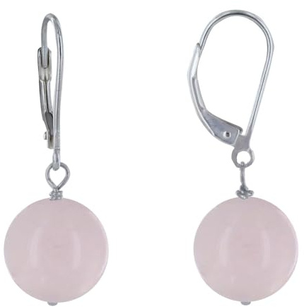 LES POULETTES BIJOUX - Orecchini Dormienti di Argento 925 e Perla di Quarzo Rosa