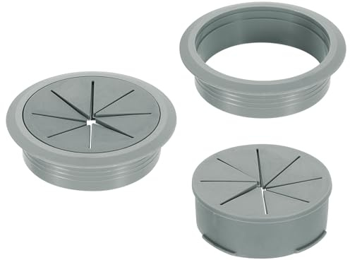 sourcing map 2 Pcs Desk Grommet, Fit 80mm/3.15 Plastic Cable Hole Cover Bulk Top Hat Grommet Desk Hole Cover for Cables Home Office, Dark Gray