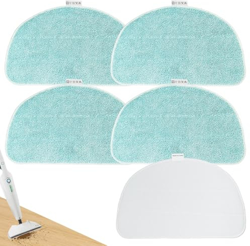 5 Stück Ersatzpad für Leifheit CleanTenso Power 2.0 Dampfreiniger 32x19.5cm | für Alle Böden, Dampfmop Ersatz mit Klettunterseite, Waschbare Ersatzbezüge