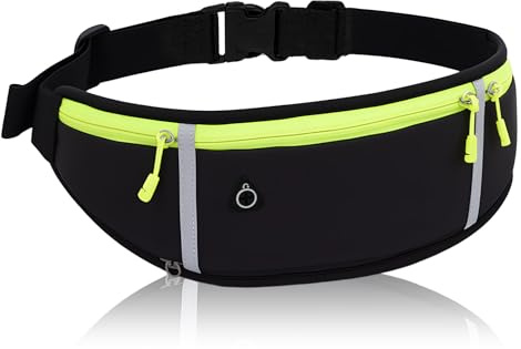 Ceinture Running avec Pochette Téléphone Portable Sport, Ceinture Running Femme et Homme, Pochette Léger avec 4 Poches, Réflecteur, Porte-Clés, Taille Ajustable 60–110 cm, Sportgürtel mit Handytasche