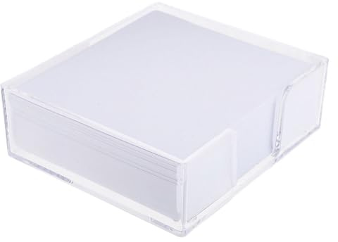 Happyyami Notenpapier Block mit Transparenter Box Losem Papier Ausziehsystem für Notizzettel Organisation im Büro Schule oder Zuhause Weiß für Erinnerungen und Nachrichten