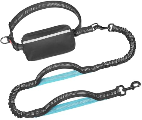 Tear Resistant Reflective Pet Leashes With Elastic Cord And Practical Pocket For Large Breeds Outdoor Activity Elastic Dog Leashes