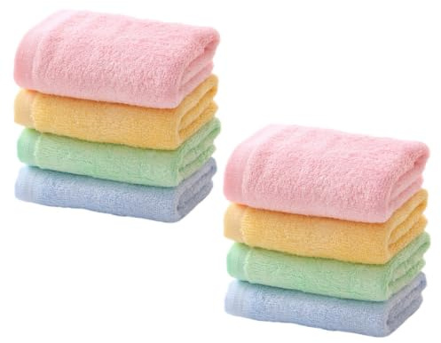 TOPPERFUN 8pièces Lot de Serviettes pour Visage et Lingettes de Toilette pour Garçon Fille Ultra-absorbantes et Confortables