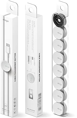 elago Kabelmanagement Button Kabelhalter | selbstklebend, einfache Installation, Kabelmanagement, flexibles TPU, 7er-Pack (Weiß)