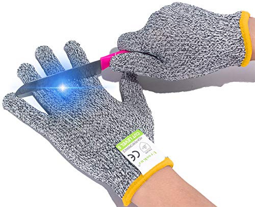 UrsoKuz Cut Resistant Gloves for Kids - Food Grade Safety Cut Gloves for Meal Prep Crafts and Outdoors - EN388 Level 5 Protection from Knives Vegetable Peelers - Fits Both Hands