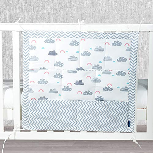 Organizer a 9 tasche, da appendere su un lato del lettino del bambino, per vestiti, pannolini e giocattoli