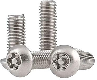 Dreneco Stöldskruvar 304 rostfria stålskruvar Torx runda huvudbultar maskinskruvar säkerhetsskruv M5 x 30 mm, 10 st
