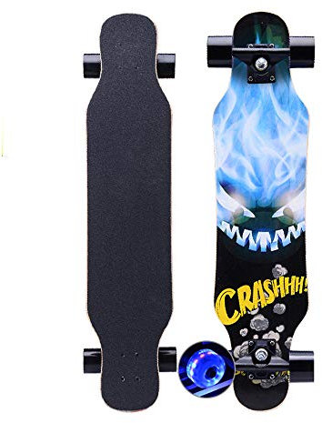 KHSKX Longboard Freestyle Dance Board Longboard Skateboard für Junge Erwachsene Anfänger Jungen und Mädchen-Flash Ghost