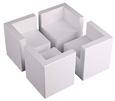 JIAOLUN123 4 Stück Möbelbeine Holz Home MÖbel Riser Möbelfüße Möbelfüsse Bett Erhöhen Sie Die Möbelhöhe,Möbelerhöher,Erhöhung Für Möbel,Holztisch Schreibtisch Betterhöhung,Weiße(5 * 5 * 5cm)