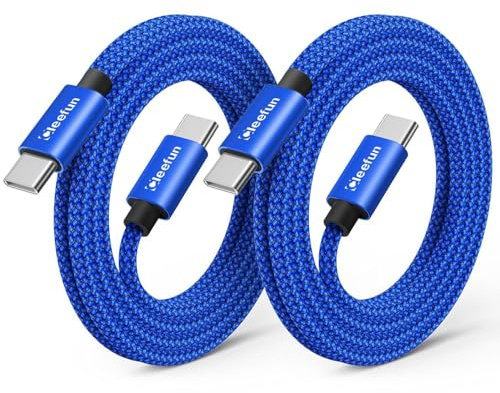 CLEEFUN USB C to USB C Cable(1.8M,2-Pack), Type C to C 60W PD Fast Charging | Charger Cord for Samsung Galaxy S26 S25 S24 S23 S22 S21 S20 fe Ultra Plus Note 20 10 + A50 A51 A70 A71 A80 A90,Pixel 5 4 3 XL