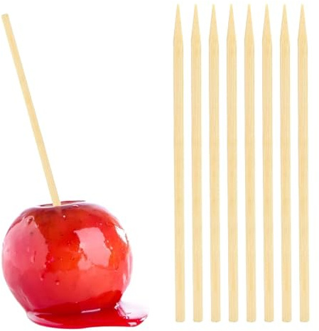 HANSGO 100PCS Candy Apple Sticks, 5 mm 6.25 inch Bamboo Skewers for Caramel Apple Cotton Candy Sticks Lollipop BBQ Corn Dog