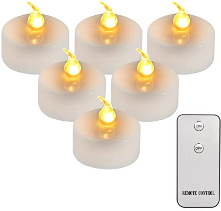 Teynewer Flameless LED Tea Light Candles Pack of 6, Realistic and Bright Flickering Battery Operated Flameless Candles with Remote Control for Christmas, Wedding, Festival, Celebration, Warm White