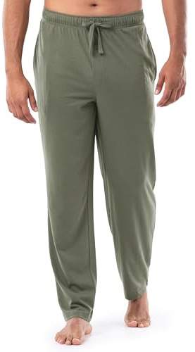 Fruit of the Loom mäns utökade storlekar jersey stickad sömn pyjamas loungebyxa (1 och 2-pack), Mörkgrön, 4X