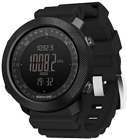 SBTU Montre Militaire pour Hommes: Montre-Bracelet Numérique de Sport, Multifonctionnelle en Plein Air, Bracelet de Survie de l'Armée avec Boussole, Podomètre, Chronomètre (Noir)