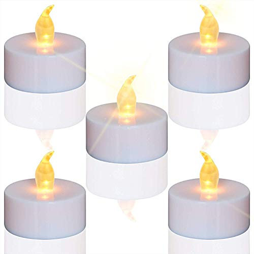 TEECOO Lot de 12 bougies LED Bougies CR2032 piles Bougies Unscented Bougie chauffe-plat sans flamme claire vacillante 100 + heures de lumière électrique