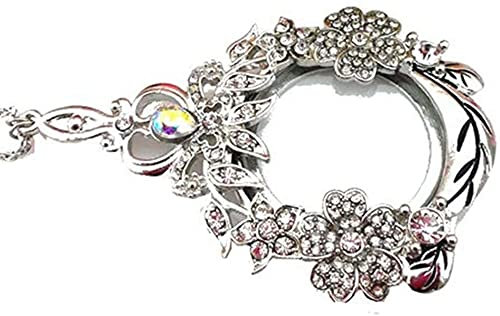 Xiaoki Regalo de Collar de Lupa, Colgante de Collar de Lupa Collar de Lupa 5X Lentes de Vidrio Collar de suéter Largo (Color: Dorado)