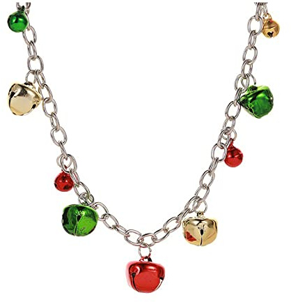 Yowablo Weihnachten Halskette Set Schmuck Bunte Glocken Halskette Ohrringe Weihnachtsschmuck Ketten Lederband Damen