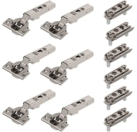 siwitec Blum CLIP top 110° Scharnier Anschr BLUMOTION vernickelt Eck 6er | CLIP-Mechanismus für werkzeuglose Montage, stufenlose 3-dimensionale Fronteinstellung
