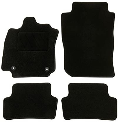 DBS – Tapis de Voiture - sur Mesure pour Renault Clio 4 (09/2012-05/2019) – Antidérapants avec Clips de Fixation – 4 Tapis Auto Avant/arrière – Moquette Noire