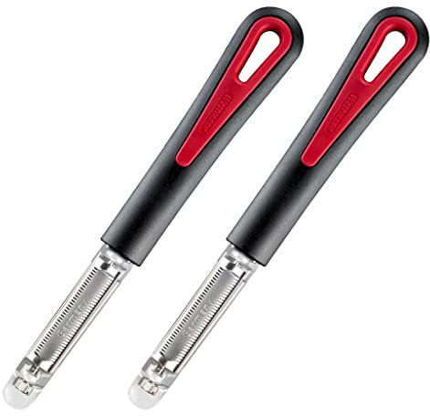 Westmark Tomfix Gallant 294622E3 Tomato and Kiwi Peelers with Serrated Blade Stainless Steel/Plastic Black/Red Set of 2