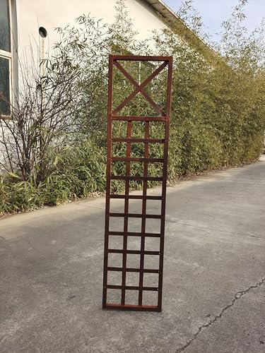 Edelrost Garten Rankgitter Metall Rost Gartendeko Rosenbogen Garten Rankhilfe aus Metall Handarbeit 032191 :30*H125cm, 5.2kg