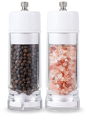 Pepper Grinder ABS Material Salt and Pepper Grinder Set of 2, Premium Pepper Mill, Pepper Grinder, Salt and Pepper Grinder Set. Kitchen Spices Mill (Brass)