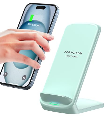 NANAMI Fast Wireless Charger, 15W Induktive Ladestation für Samsung & Apple | für Galaxy S26/S25/S24/S23/S22/S21/S20/S10/S9 Note 20, für iPhone 17/Air/16/15/14/13/12/11/X/XS/XR/8/8 Plus Google Pixel LG