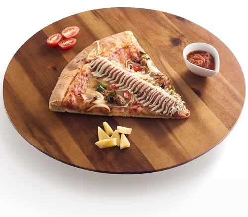 TIDITA Lazy Susan Serviertablett aus Akazienholz, 40,6 cm, Serviertablett aus Holz für Charcuteriebretter, Käsebrett, extra groß, rund, Lazy Susan Organizer, Küchenrevolution für Arbeitsplatte