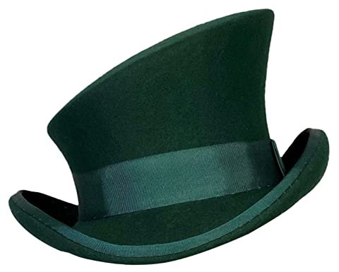 Trapperhut, kariert, asymmetrisch, Wollhut, Damen, Herren, Unisex, Damenhut, Punk-Hut, modische Schleife, dekorativer Hut für Herren, grün, Einheitsgröße