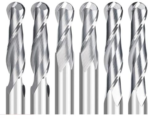 2-schneidiger Kugelfräser, 3,175 4, 6, 8, 10, 12 mm Schaft, CNC-Gravur-Bit, Hartmetall-Schaftfräser, Holzfräser (Size : 12x12x35x75mm)