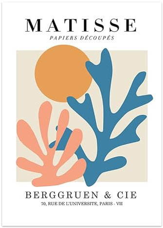 SGFGAD FHYWQ Berühmte Henri Matisse Poster Und Drucke Mode Koralle Blätter Wandkunst Henri Matisse Leinwand Malerei Matisse Bild Für Wohnkultur 40x60cm Kein Rahmen