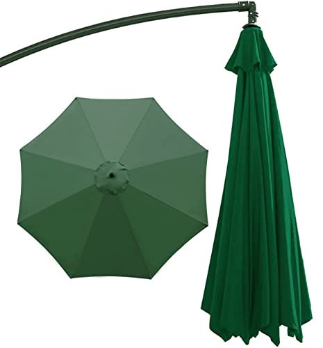 CABINE Parasol 270Cm/300Cm, Toile de Remplacement Pour Parasol de Jardin, Toile de Remplacement Pour Parasol de Marché, 6 Baleines/8 Baleines, Toile de Remplacement Pour Parasol de Jardin/Green/270Cm/