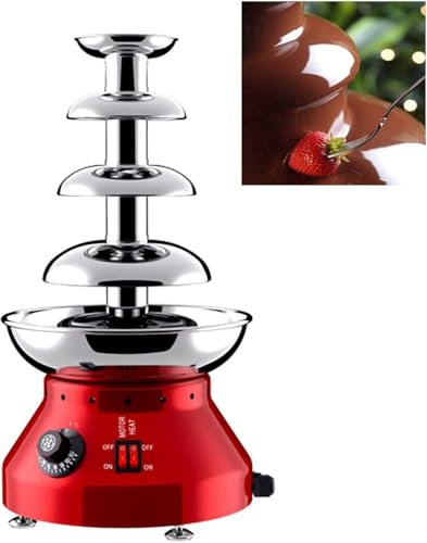 XFQZJG 5-Tier Chocolate Fondue Fountain Machine 30℃~110℃ Adjustable 3L Stainless Steel Commercial Chocolate Fountain for Party Wedding Restaurant