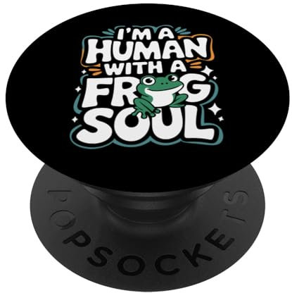 Frosch Ich bin ein Mensch mit einem Frosch Seele Tier Frösche PopSockets Klebender PopGrip