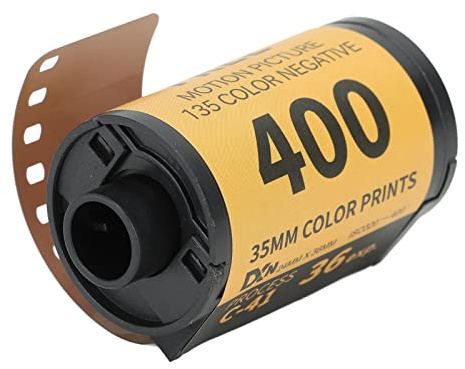 Film pour Appareil Photo 35 Mm, Négative Couleur C41 HD ISO 320 400 Grain Fin Large Exposition Latitude Jetable Photographique Professionnel Haute Résolution (36 Feuilles)