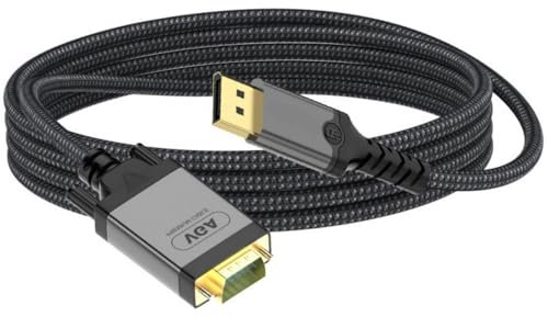 Beimus Cable convertidor VGA DisplayPort a VGA, cable de conexión de vídeo 1080P, cable trenzado suave de 2 metros