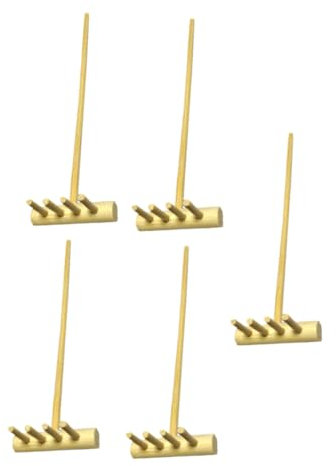 TOYANDONA 5pcs Bamboo Rake Four Teeth Rake Bamboo Desktop Decoration Table Accessories Mini for Sand Table Boys and Girls Play