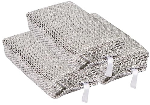 Brosse à récurer en laine d'acier – Chiffons de vaisselle anti-rayures – 3 chiffons de nettoyage en maille métallique multifonction pour la maison, les restaurants