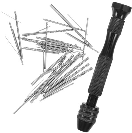 HOMSFOU Kit de Perforadora Manual de Metal con Brocas de 0,5mm a 3,0mm, Diseño Compacto para Modelos y Manualidades