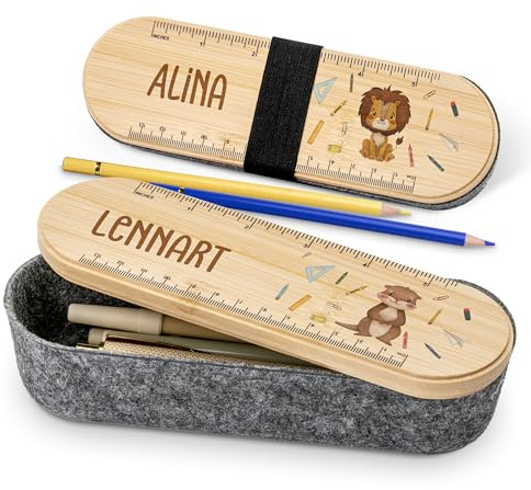 Lilletå ® Personalisiertes Stiftemäppchen (011.01.) mit Namen – Federmäppchen für Kinder – Individuell Bedruckt – Perfekt für Schule, Kita & unterwegs – Pencil Case Jungen & Mädchen