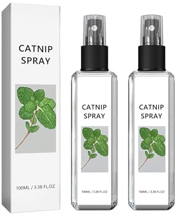 KOAHDE Lot de 2 vaporisateurs d'entraînement pour chat avec herbe à chat, brume de pulvérisation pour chat Kitty Joy Herbal Cat Joy, spray apaisant pour chat pour soulager l'anxiété du chat, céleri