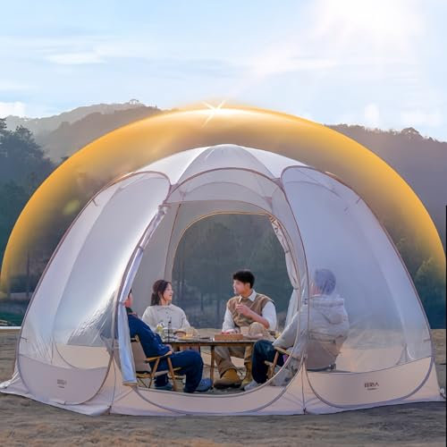 SAIYERUS Pop-up-Bubble-Zelt,Iglu-Zelt für 8-10 Personen 3,6x3,6m Faltzelt für den Außenbereich,Wetterfestes und kältebeständiges,tragbares Camping-Fliegengitter,für Garten,Hinterhof und Terrasse