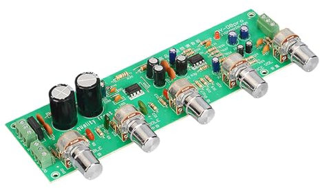jojomis HiFi Audio Preamplificatore Scheda Amplificatore 19.5x6cm con Controllo del Tono Componenti Elettronici FAI DA TE Regolabile per Home Stereo Sound System