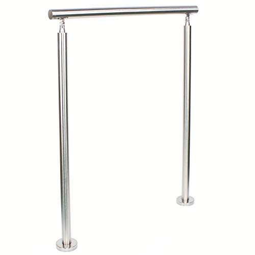 304 Stainless Steel Handrail Railing, Stair Rail with Accessory Kit, Flexible Stair Railing Angle Mobility Handrail Outdoor Rail Safety Grab Rail, for Garden Steps Stairs Home, 80 * 106.5cm(L*H)