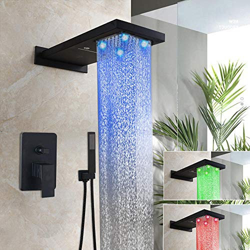 Pommeau de Douche Cascade pour Salle de Bain, Ensemble de Douche à Main, Robinet Mural, Jets de Pluie, Robinet, Ensemble de Douche à Deux Fonctions, mélangeur