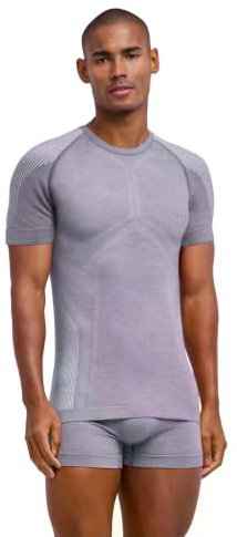 FALKE herr Baslager Ovandel Wool-Tech Light M S/s Ts ull funktionsmaterial snabbtorkande 1 del, Grå Grey-Heather 3757, L